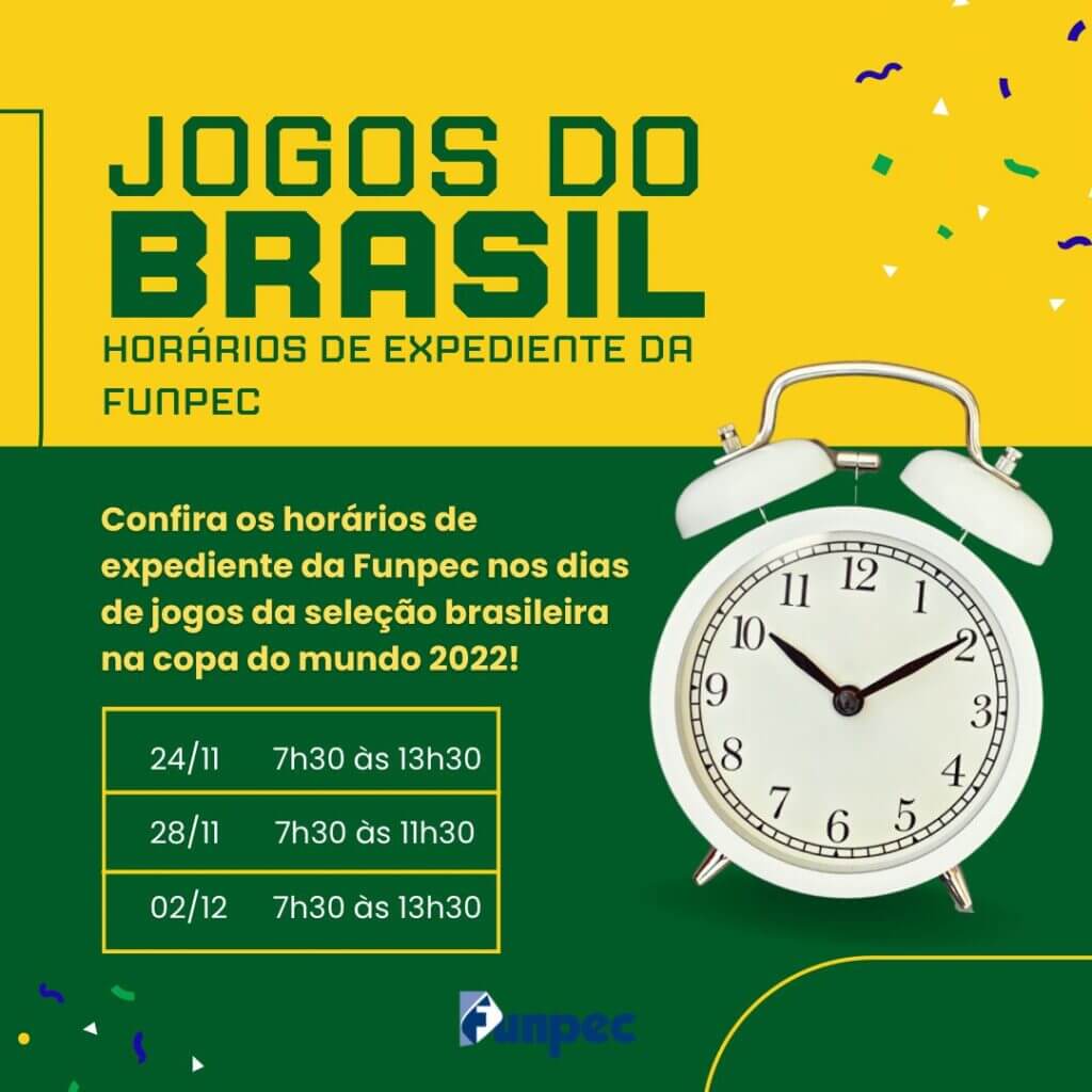 Confira o horário de expediente da Funpec em dia de jogo da seleção Brasileira